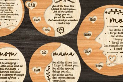 Σετ των 2 Intra απο ξύλο plywood 3mm-4mm πάχος – Ειδική συνταγή για το μαμά Bundle Δίασταση  20x20 cm INTRAFABR-96570231