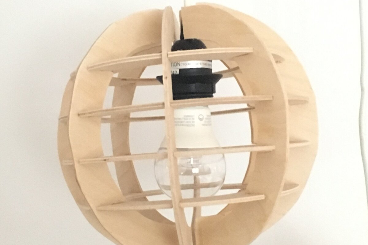 Σετ των 2 Intra απο ξύλο plywood 3mm-4mm πάχος – Αμπαζούρ Sphere Δίασταση  20x20 cm INTRAFABR-36871908