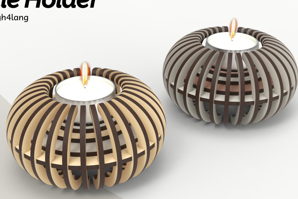 Σετ των 2 Intra απο ξύλο plywood 3mm-4mm πάχος – Sphere Tealight Holder | Αρχείο κοπής με λέιζερ Δίασταση  20x20 cm INTRAFABR-90606454