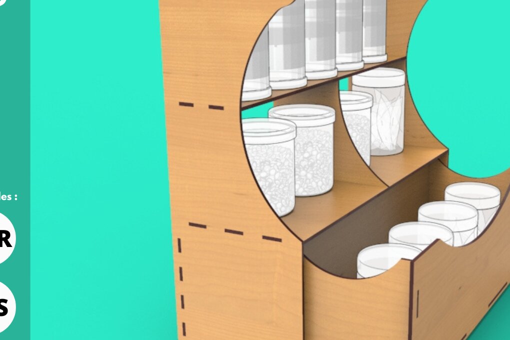 Σετ των 2 Intra απο ξύλο plywood 3mm-4mm πάχος – Σχάρα μπαχαρικών, Αρχεία κοπής με λέιζερ, Glowforge Δίασταση  20x20 cm INTRAFABR-81373018