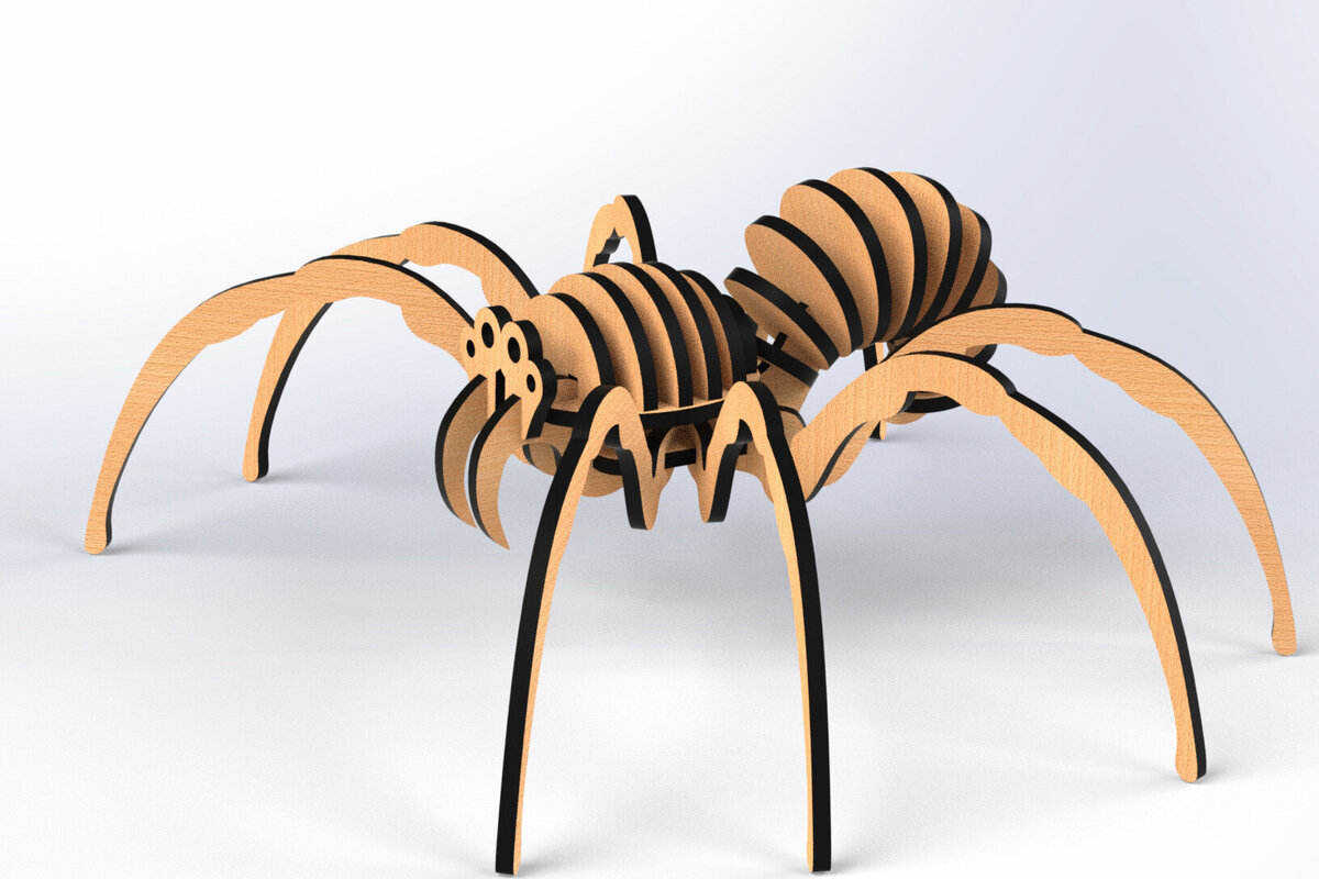 Σετ των 2 Intra απο ξύλο plywood 3mm-4mm πάχος – Spider 3D Animal για Δίασταση  20x20 cm INTRAFABR-79772854
