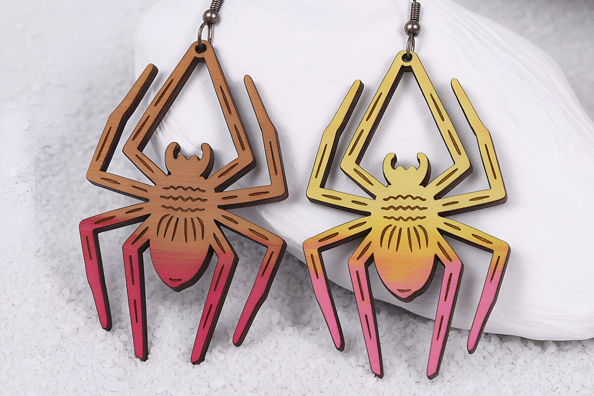Σετ των 3 Intra απο ξύλο plywood 3mm-4mm πάχος – Spider Earrings Δίασταση  5x5 cm INTRAFABR-121541923
