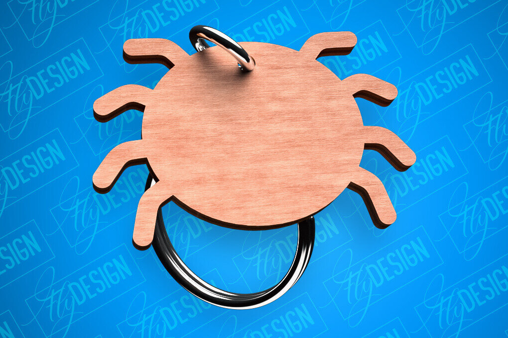 Σετ των 3 Intra απο ξύλο plywood 3mm-4mm πάχος – Spider Keychain Shapes Δίασταση  5x5 cm INTRAFABR-82325538