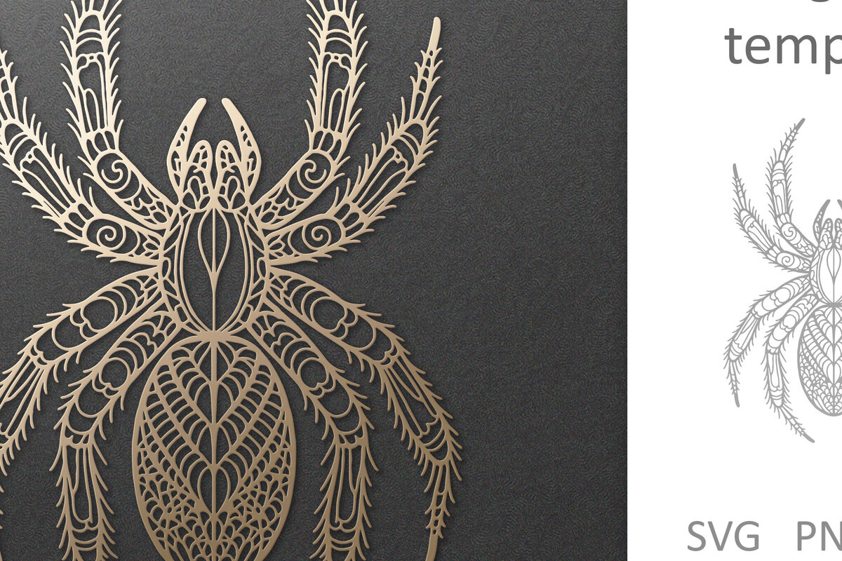 Σετ των 2 Intra απο ξύλο plywood 3mm-4mm πάχος – Spider, Mandala Spider Δίασταση  20x20 cm INTRAFABR-108855409