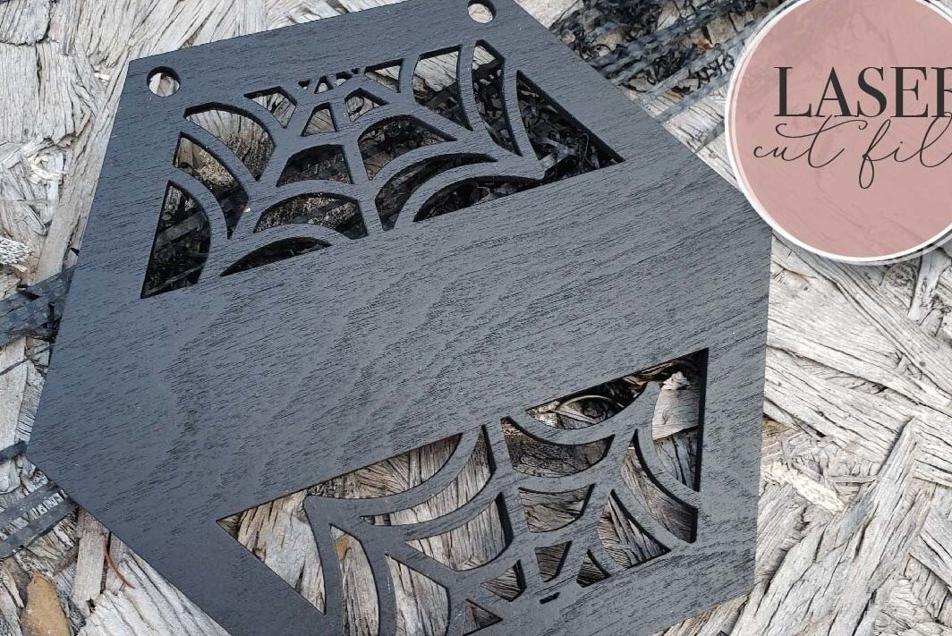 Σετ των 2 Intra απο ξύλο plywood 3mm-4mm πάχος – Spider Web Monogamous Δίασταση  20x20 cm INTRAFABR-72568965