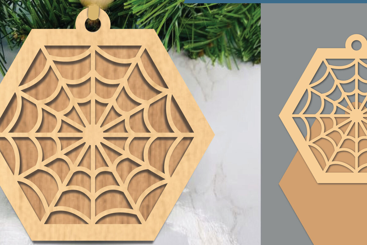 Σετ των 2 Intra απο ξύλο plywood 3mm-4mm πάχος – Στολίδι με ιστούς αράχνης Δίασταση  20x20 cm INTRAFABR-105774824