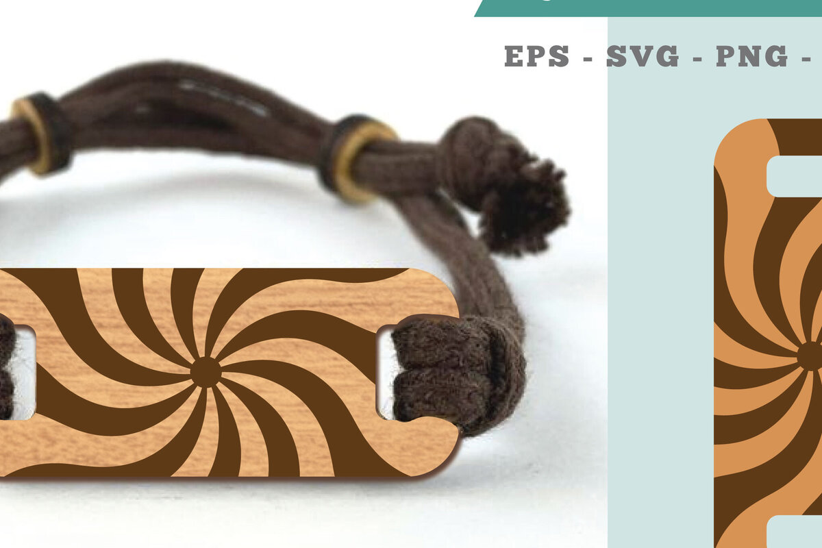 Σετ των 3 Intra απο ξύλο plywood 3mm-4mm πάχος – Βραχιόλι με σπειροειδή κυκλική Δίασταση  20x20 cm INTRAFABR-105090609