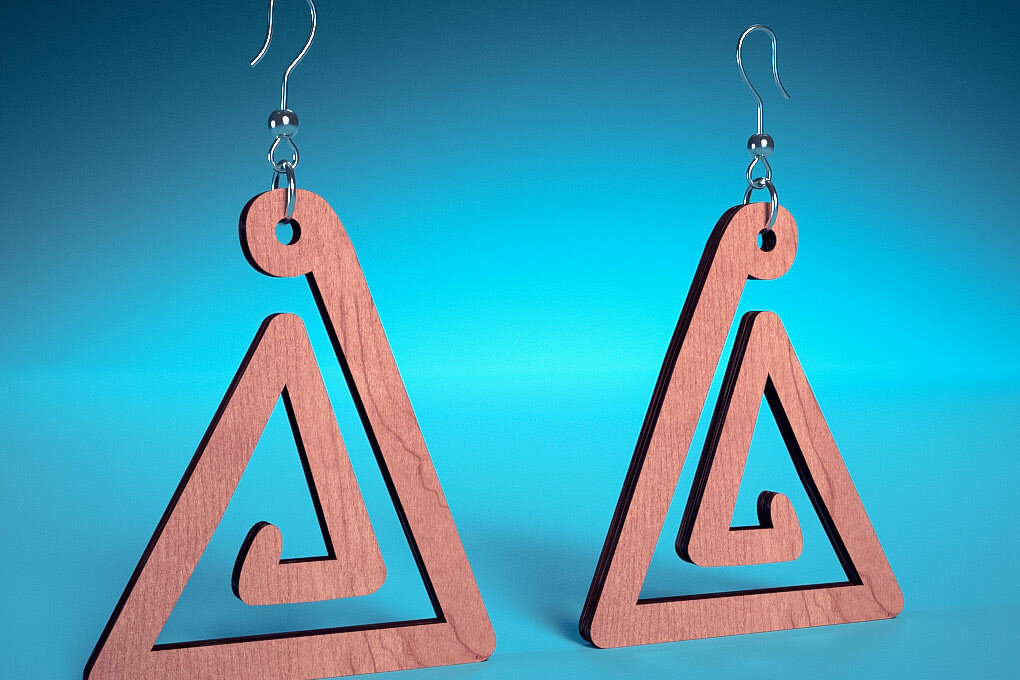 Σετ των 3 Intra απο ξύλο plywood 3mm-4mm πάχος – Σπειροειδή Σκουλαρίκια |  Δίασταση  5x5 cm INTRAFABR-70450901