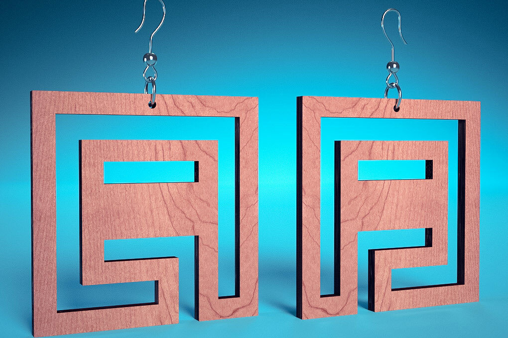 Σετ των 3 Intra απο ξύλο plywood 3mm-4mm πάχος – Σπειροειδή Σκουλαρίκια | Σκουλαρίκια Δίασταση  5x5 cm INTRAFABR-72468609