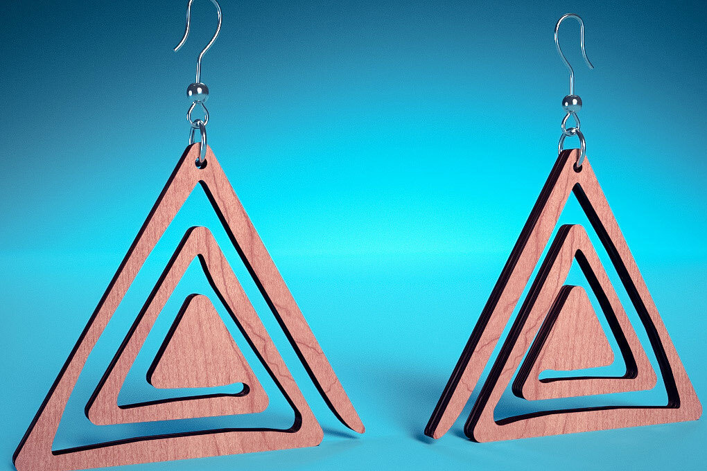 Σετ των 3 Intra απο ξύλο plywood 3mm-4mm πάχος – Σπειροειδή Σκουλαρίκια | Σκουλαρίκια Δίασταση  5x5 cm INTRAFABR-72468462