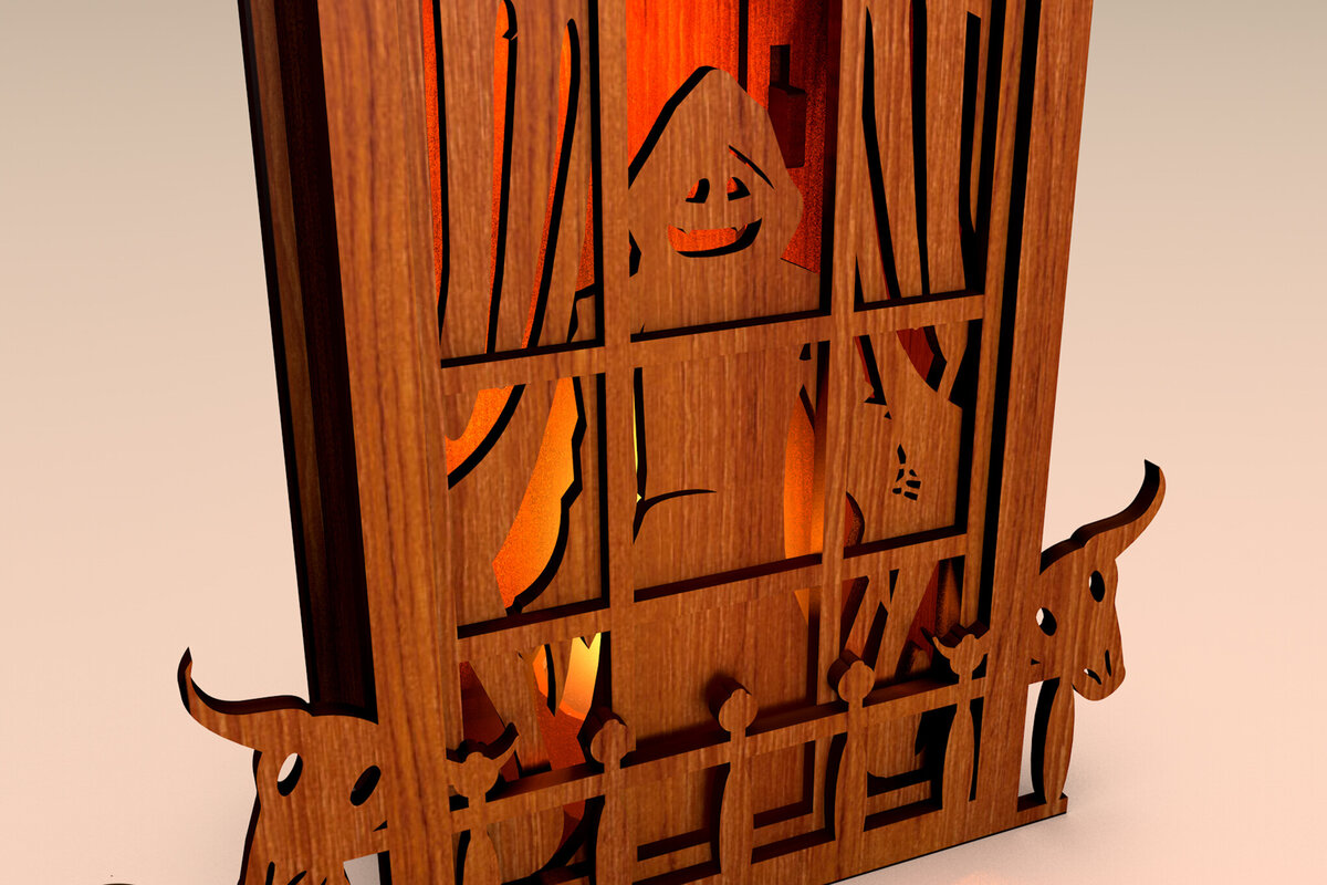 Intra απο ξύλο plywood 3mm-4mm πάχος – Διακοσμητικό φανάρι Spirit of Halloween Δίασταση  40x30 cm INTRAFABR-107661437