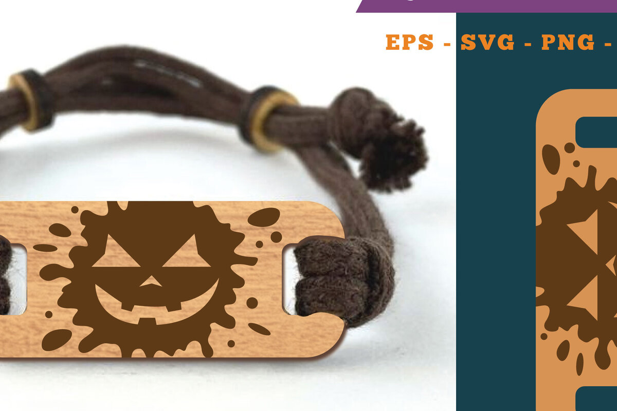 Σετ των 3 Intra απο ξύλο plywood 3mm-4mm πάχος – Βραχιόλι Splash Ghost Face Δίασταση  20x20 cm INTRAFABR-110079611