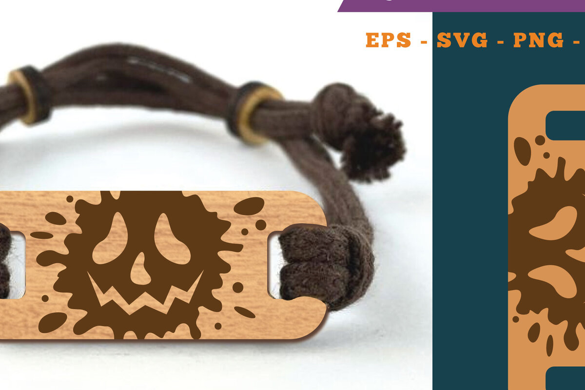 Σετ των 3 Intra απο ξύλο plywood 3mm-4mm πάχος – Βραχιόλι Splash Ghost Face Δίασταση  20x20 cm INTRAFABR-110079877