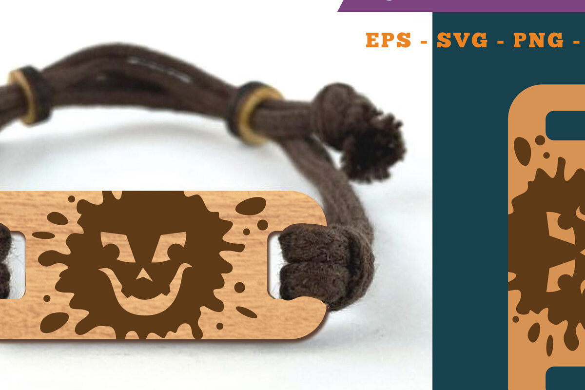 Σετ των 3 Intra απο ξύλο plywood 3mm-4mm πάχος – Βραχιόλι Splash Ghost Face Δίασταση  20x20 cm INTRAFABR-110078889