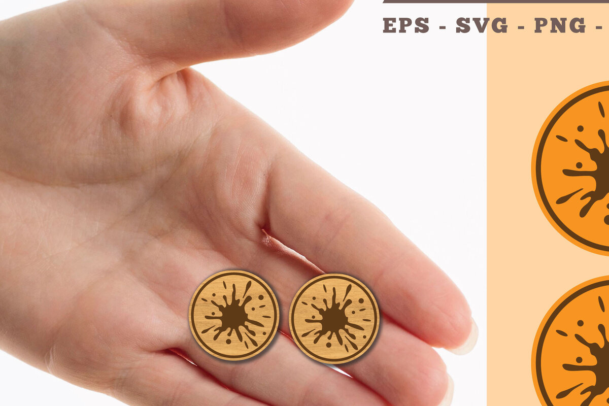 Σετ των 3 Intra απο ξύλο plywood 3mm-4mm πάχος – Σκουλαρίκια Splash 2 Δίασταση  5x5 cm INTRAFABR-102681515