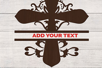 Σετ των 2 Intra απο ξύλο plywood 3mm-4mm πάχος – Μονόγραμμα διαιρεμένων γραμμάτων σταυρού Δίασταση  20x20 cm INTRAFABR-16035339