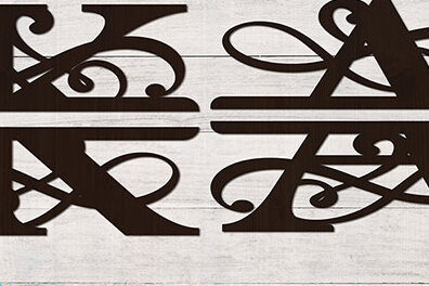 Σετ των 2 Intra απο ξύλο plywood 3mm-4mm πάχος – Μονογράμματα χωριστών γραμμάτων Δίασταση  20x20 cm INTRAFABR-16035354