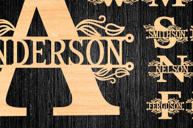 Σετ των 2 Intra απο ξύλο plywood 3mm-4mm πάχος – Κοπή με λέιζερ χωρισμένο μονόγραμμα αλφαβήτου Δίασταση  20x20 cm INTRAFABR-27736621