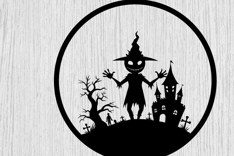 Intra απο ξύλο plywood 3mm-4mm πάχος – Spoker Halloween Metal Sign Σημάδι λέιζερ Δίασταση  40x30 cm INTRAFABR-102547470