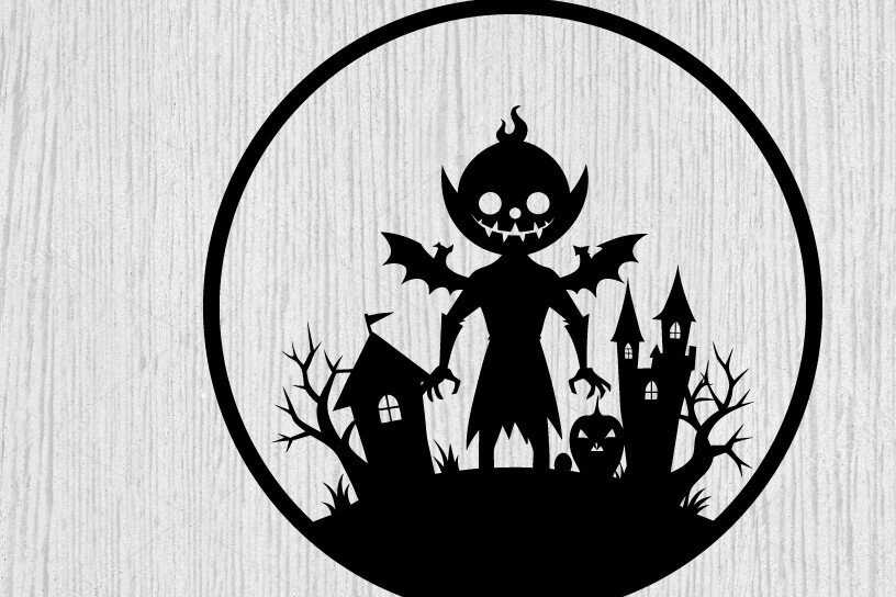 Intra απο ξύλο plywood 3mm-4mm πάχος – Spoker Halloween Metal Sign Σημάδι λέιζερ Δίασταση  40x30 cm INTRAFABR-102495198