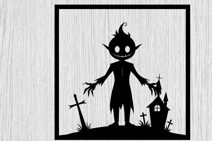 Intra απο ξύλο plywood 3mm-4mm πάχος – Spoker Halloween Metal Sign Laser Δίασταση  40x30 cm INTRAFABR-102548071