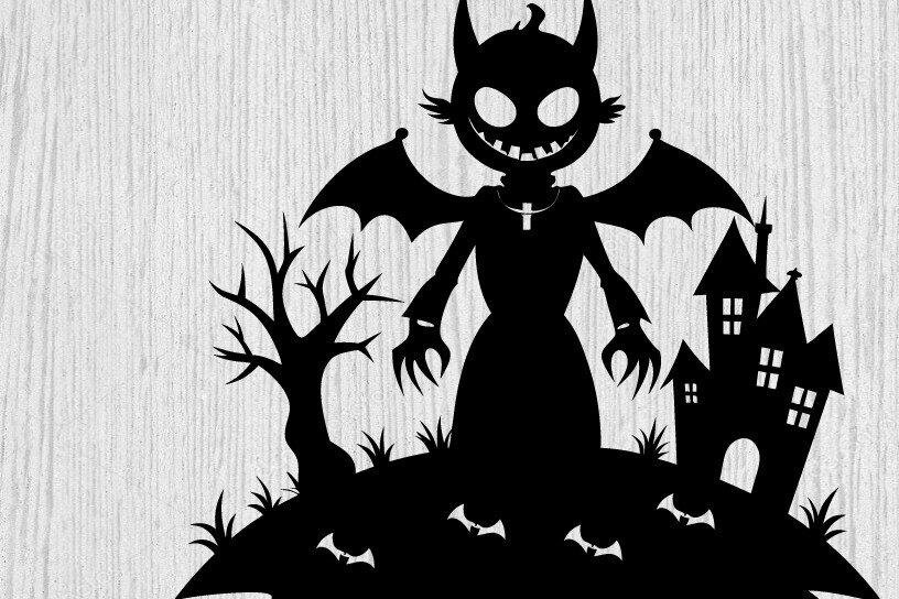 Intra απο ξύλο plywood 3mm-4mm πάχος – Spoker Halloween Metal Wall Art Laser, 3D Δίασταση  40x30 cm INTRAFABR-102015845