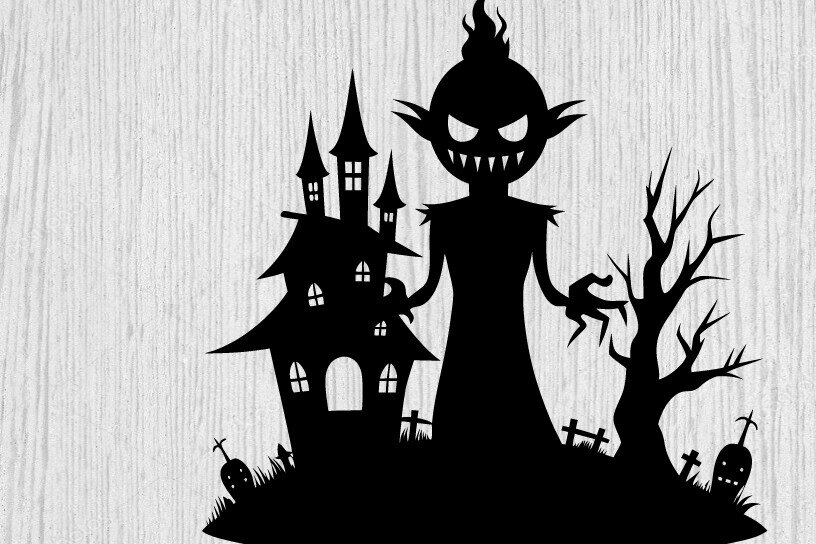 Intra απο ξύλο plywood 3mm-4mm πάχος – Spoker Halloween Metal Wall Art Laser, 3D Δίασταση  40x30 cm INTRAFABR-101635429