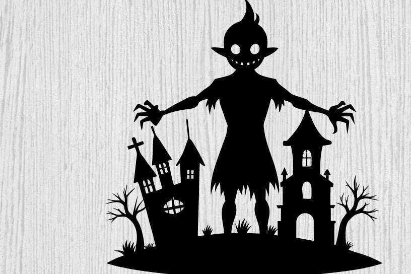 Intra απο ξύλο plywood 3mm-4mm πάχος – Spoker Halloween Metal Wall Art Laser, 3D Δίασταση  40x30 cm INTRAFABR-101635667