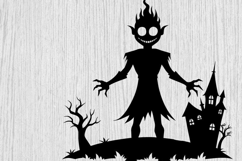 Intra απο ξύλο plywood 3mm-4mm πάχος – Spoker Halloween Metal Wall Art Laser, 3D Δίασταση  40x30 cm INTRAFABR-101635937