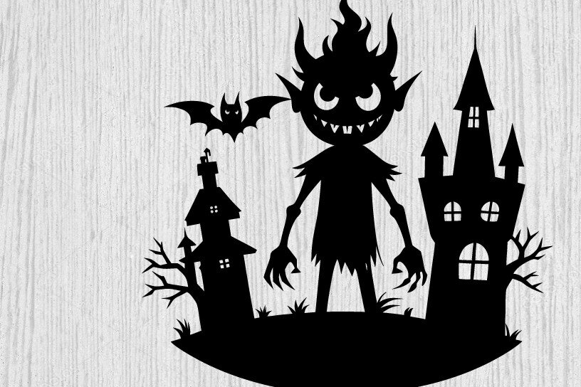 Intra απο ξύλο plywood 3mm-4mm πάχος – Spoker Halloween Metal Wall Art Laser, 3D Δίασταση  40x30 cm INTRAFABR-101635203