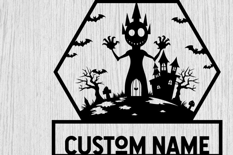 Σετ των 2 Intra απο ξύλο plywood 3mm-4mm πάχος – Spooky Ghost Halloween House Metal Art Δίασταση  20x20 cm INTRAFABR-101458107