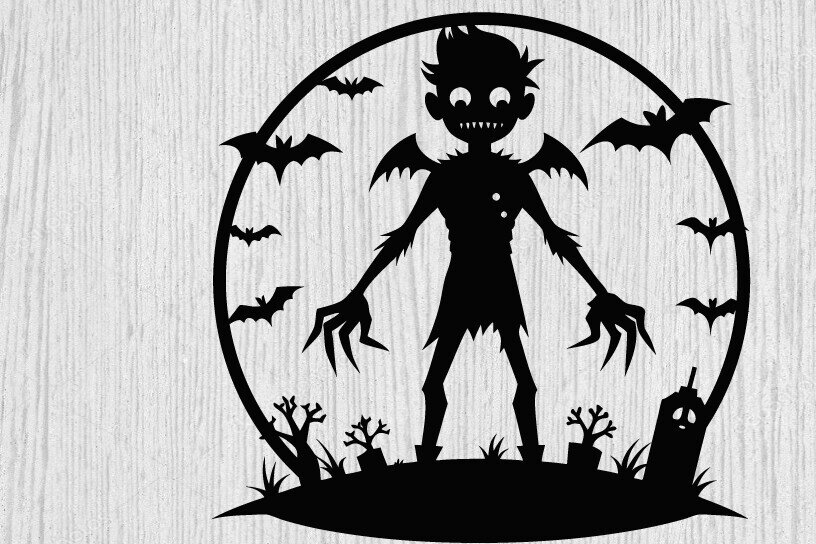 Σετ των 2 Intra απο ξύλο plywood 3mm-4mm πάχος – Spooky Ghost Halloween House Metal Art Δίασταση  20x20 cm INTRAFABR-101458489