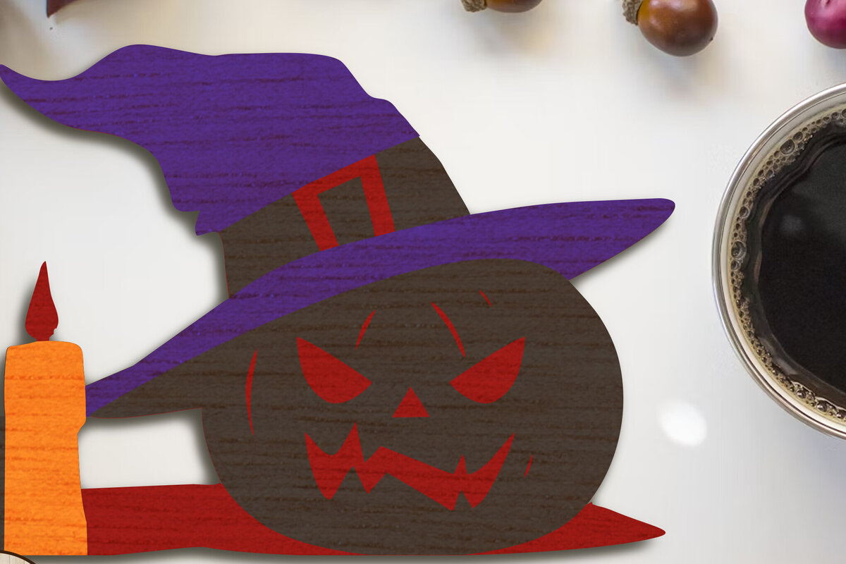 Σετ των 2 Intra απο ξύλο plywood 3mm-4mm πάχος – Απόκοσμη διακοσμητική κολοκύθα αποκριών Δίασταση  20x20 cm INTRAFABR-104958621