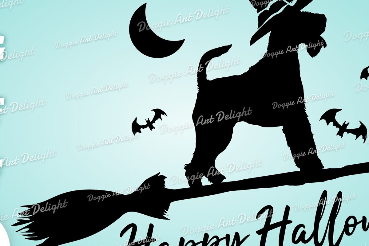 Σετ των 2 Intra απο ξύλο plywood 3mm-4mm πάχος – Τρομακτικό Halloween Dog Png Fox Terrier Δίασταση  20x20 cm INTRAFABR-77776931