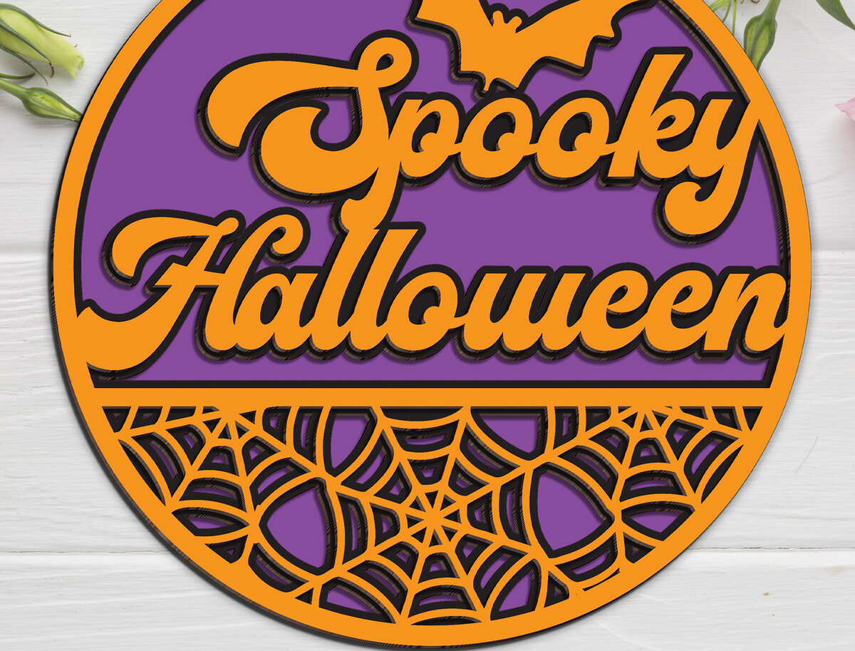 Σετ των 2 Intra απο ξύλο plywood 3mm-4mm πάχος – Τρομακτικό Halloween Door Δίασταση  20x20 cm INTRAFABR-102201897