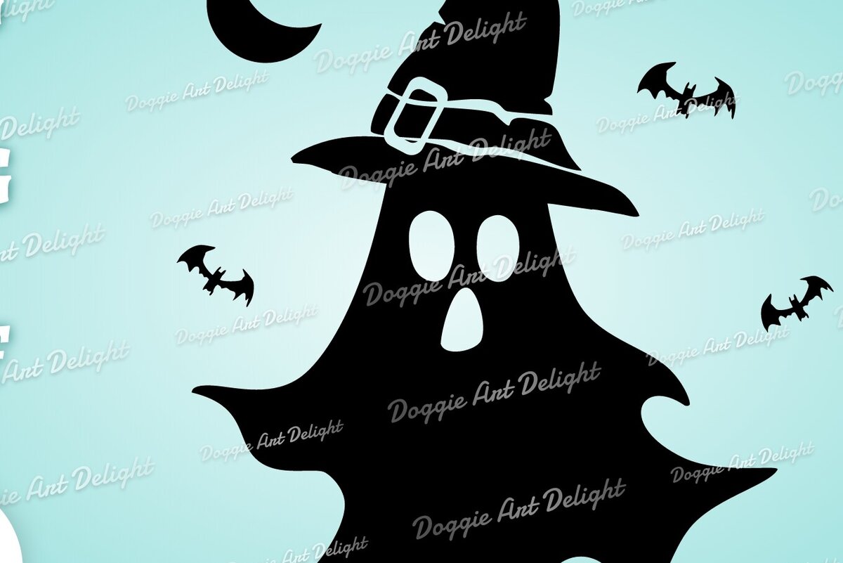 Σετ των 2 Intra απο ξύλο plywood 3mm-4mm πάχος – Απόκοσμο κλιπ Halloween Ghost Dxf Δίασταση  20x20 cm INTRAFABR-78739684