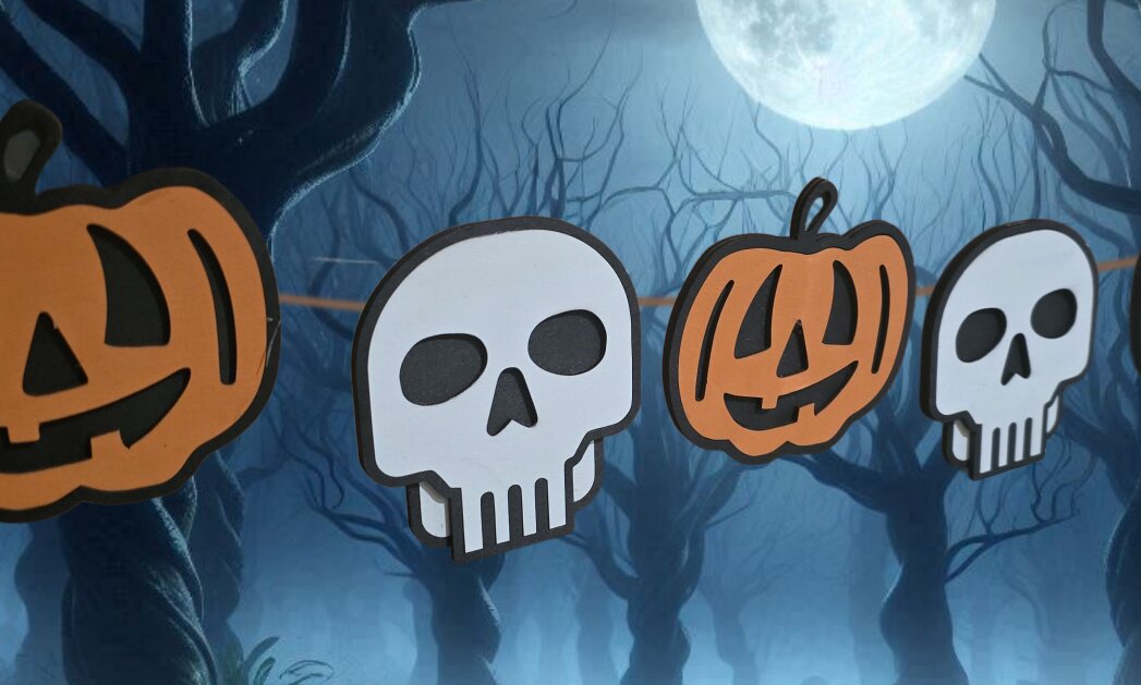 Σετ των 2 Intra απο ξύλο plywood 3mm-4mm πάχος – Απόκοσμες κρεμάστρες για το Halloween Δίασταση  20x20 cm INTRAFABR-107351671