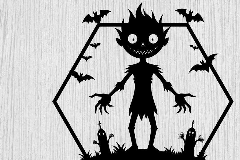 Σετ των 2 Intra απο ξύλο plywood 3mm-4mm πάχος – Τρομακτικό μεταλλικό τοίχο από Halloween House Δίασταση  20x20 cm INTRAFABR-101457603