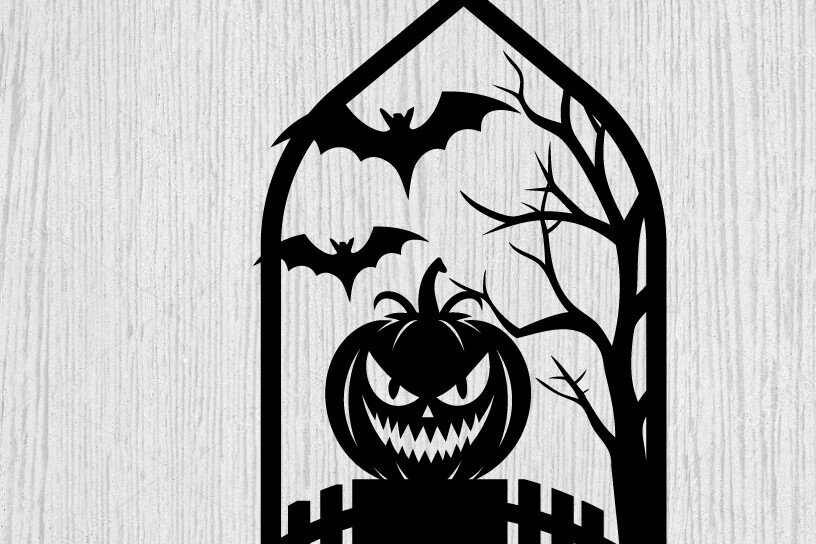 Σετ των 2 Intra απο ξύλο plywood 3mm-4mm πάχος – Τρομακτικό μεταλλικό τοίχο από Halloween House Δίασταση  20x20 cm INTRAFABR-104887706