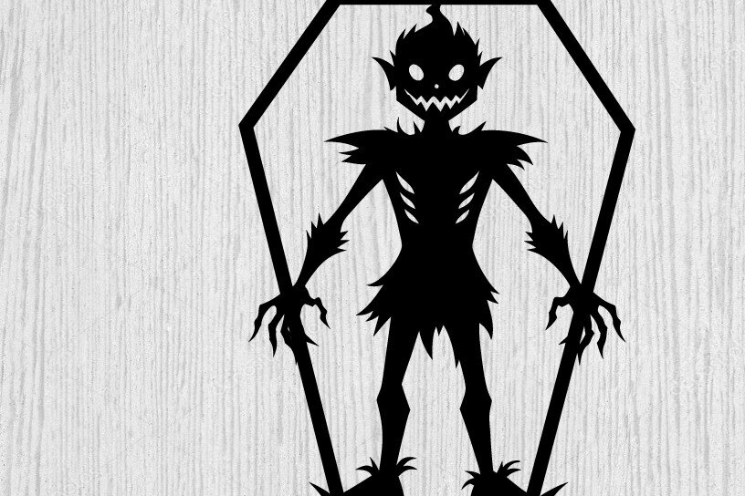 Σετ των 2 Intra απο ξύλο plywood 3mm-4mm πάχος – Τρομακτικό μεταλλικό τοίχο από Halloween House Δίασταση  20x20 cm INTRAFABR-101282204