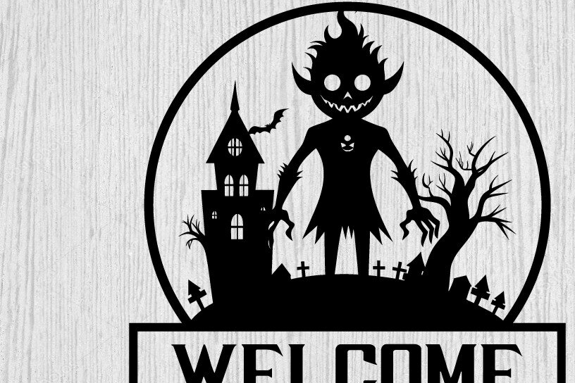 Σετ των 2 Intra απο ξύλο plywood 3mm-4mm πάχος – Τρομακτικό μεταλλικό τοίχο από Halloween House Δίασταση  20x20 cm INTRAFABR-101282380