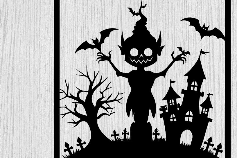 Σετ των 2 Intra απο ξύλο plywood 3mm-4mm πάχος – Τρομακτικό μεταλλικό τοίχο από Halloween House Δίασταση  20x20 cm INTRAFABR-101282482