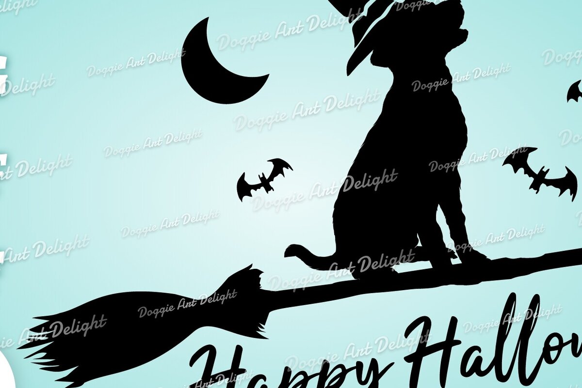 Σετ των 2 Intra απο ξύλο plywood 3mm-4mm πάχος – Spooky Halloween Puppy Dog Labrador Δίασταση  20x20 cm INTRAFABR-77779242