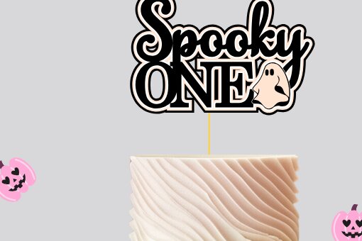 Σετ των 2 Intra απο ξύλο plywood 3mm-4mm πάχος – Spooky One Layered Cake Topper Δίασταση  20x20 cm INTRAFABR-106276019