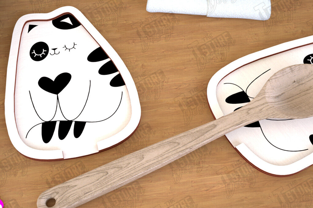 Σετ των 2 Intra απο ξύλο plywood 3mm-4mm πάχος – Κουταλοθήκη | Αξεσουάρ Κουζίνας | CNC Δίασταση  20x20 cm INTRAFABR-113985761