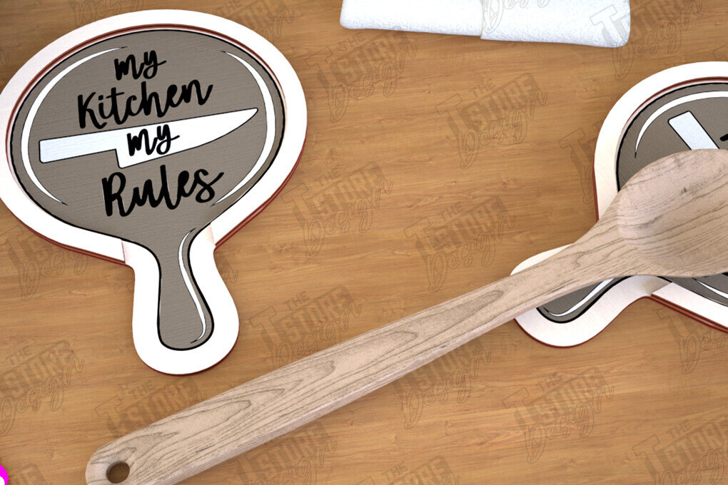 Σετ των 2 Intra απο ξύλο plywood 3mm-4mm πάχος – Κουταλοθήκη | Αξεσουάρ Κουζίνας | CNC Δίασταση  20x20 cm INTRAFABR-113985780