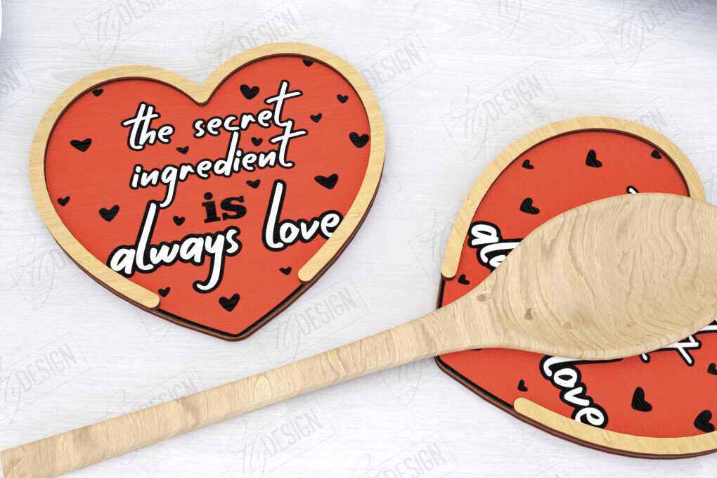 Σετ των 2 Intra απο ξύλο plywood 3mm-4mm πάχος – Κουταλοθήκη |Μαγειρικά σκεύη Δίασταση  20x20 cm INTRAFABR-120353613