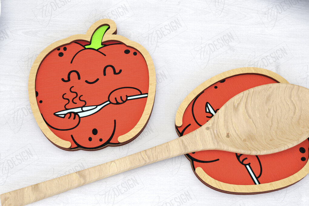 Σετ των 2 Intra απο ξύλο plywood 3mm-4mm πάχος – Κουταλοθήκη |Κουζινικά σκεύη Δίασταση  20x20 cm INTRAFABR-120094700