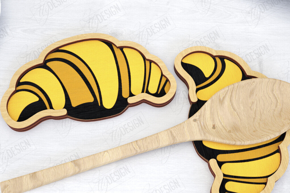 Σετ των 2 Intra απο ξύλο plywood 3mm-4mm πάχος – Κουταλοθήκη |Κουζινικά σκεύη Δίασταση  20x20 cm INTRAFABR-120094704