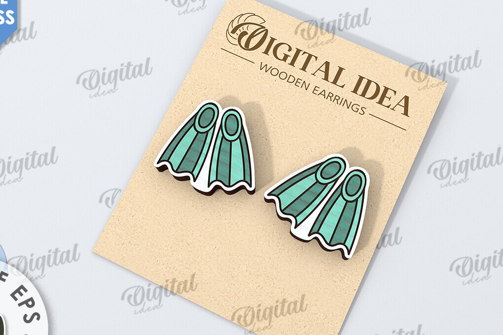 Σετ των 3 Intra απο ξύλο plywood 3mm-4mm πάχος – Αθλητικά σκουλαρίκια κοπής με λέιζερ. Sports Δίασταση  5x5 cm INTRAFABR-116492383